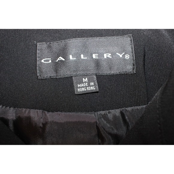 Gallery Black Swing Coat A-Line Button Front Size Medium - Picture 8 of 10